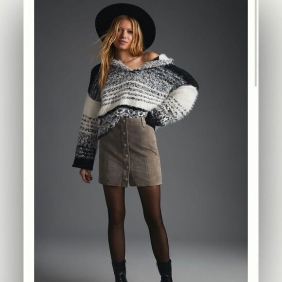 Pilcro Eyelash Hooded Sweater, Size S - Picture 1 of 11